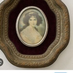 Vintage Portrait Brooch with Ornate Frame